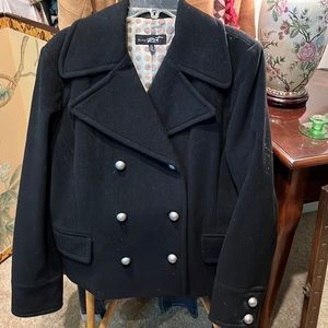 Black wool pea coat